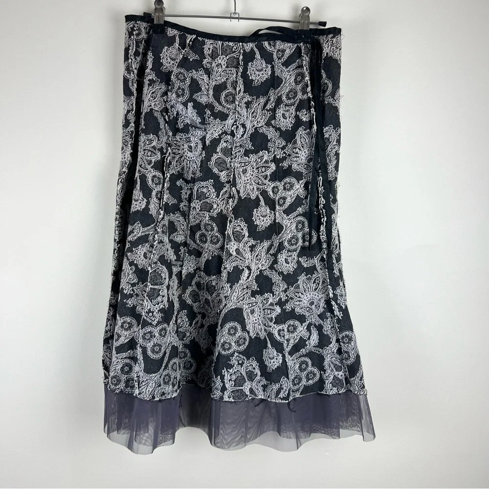 Vampire Whimsigoth Y2k Dark Romance Black & White Lace Hallelujah Skirt Gothic